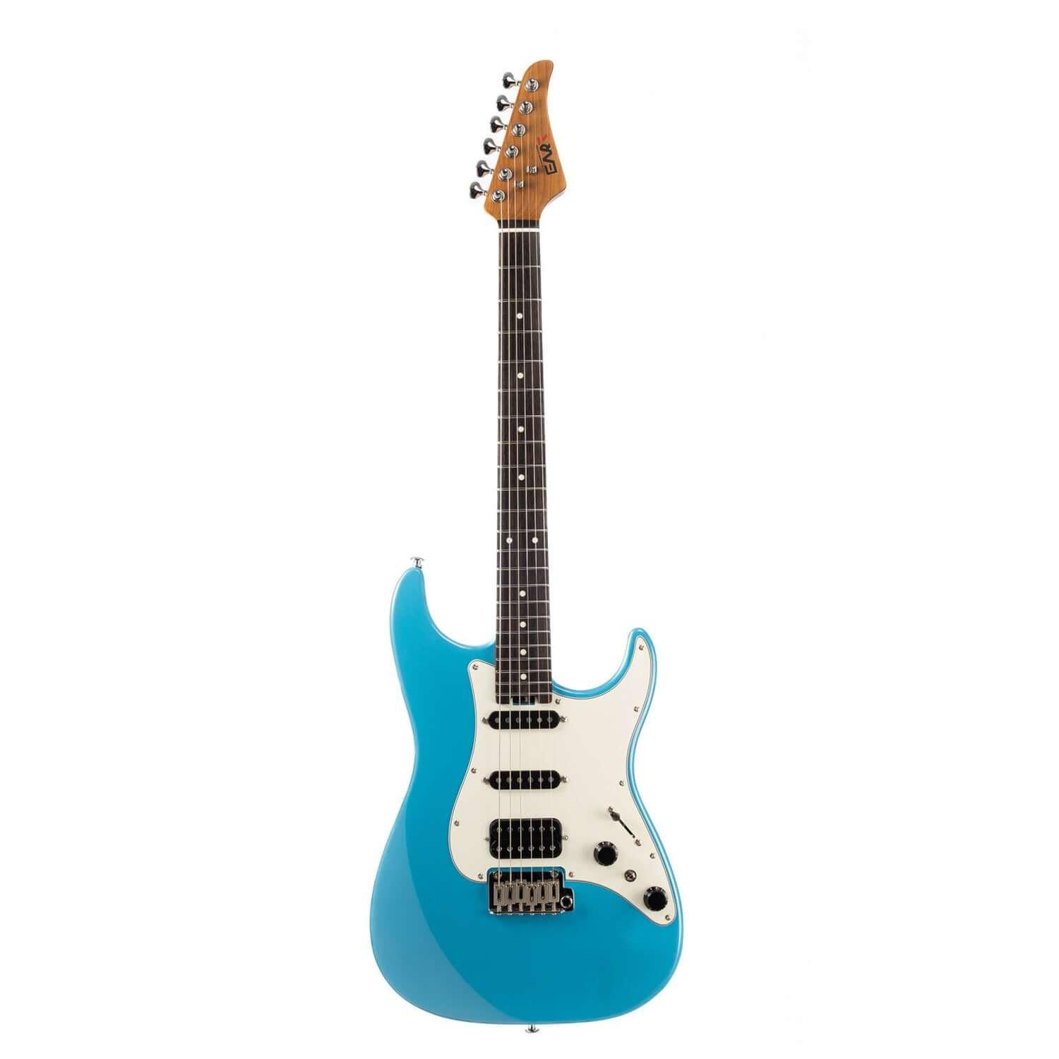 dmx9_BLUE_main EART Guitars, DMX-9, SSH Roasted Bookmatch Mahogany Body Canada Maple Neck Electric Guitar, Pearl Blue