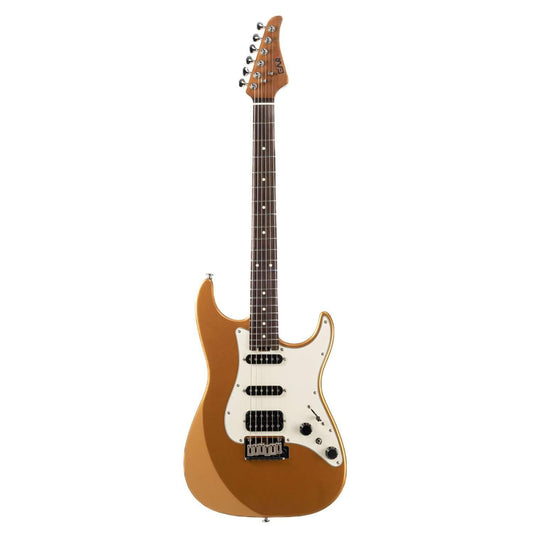 dmx9_gold_main EART Guitars, DMX-9, NK-S Standard Shape 2-Point Synchronized Steel Saddle Tremolo Bridge Electric Guitar, Gold
