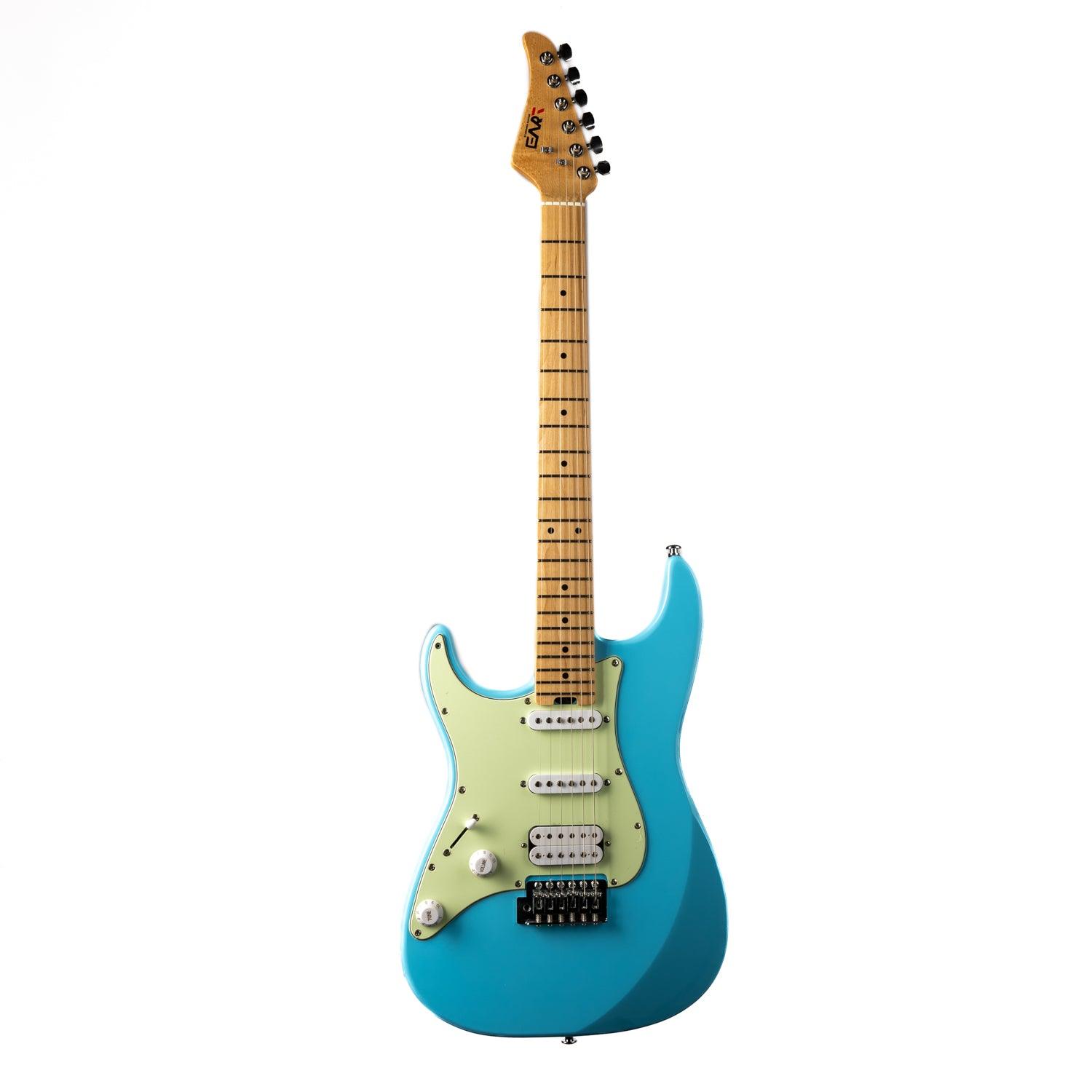 e-1L_MAIN Eart Guitars, E-1L, Left Hand HSS Pickups Stainless Steel Electric Guitars, Blue
