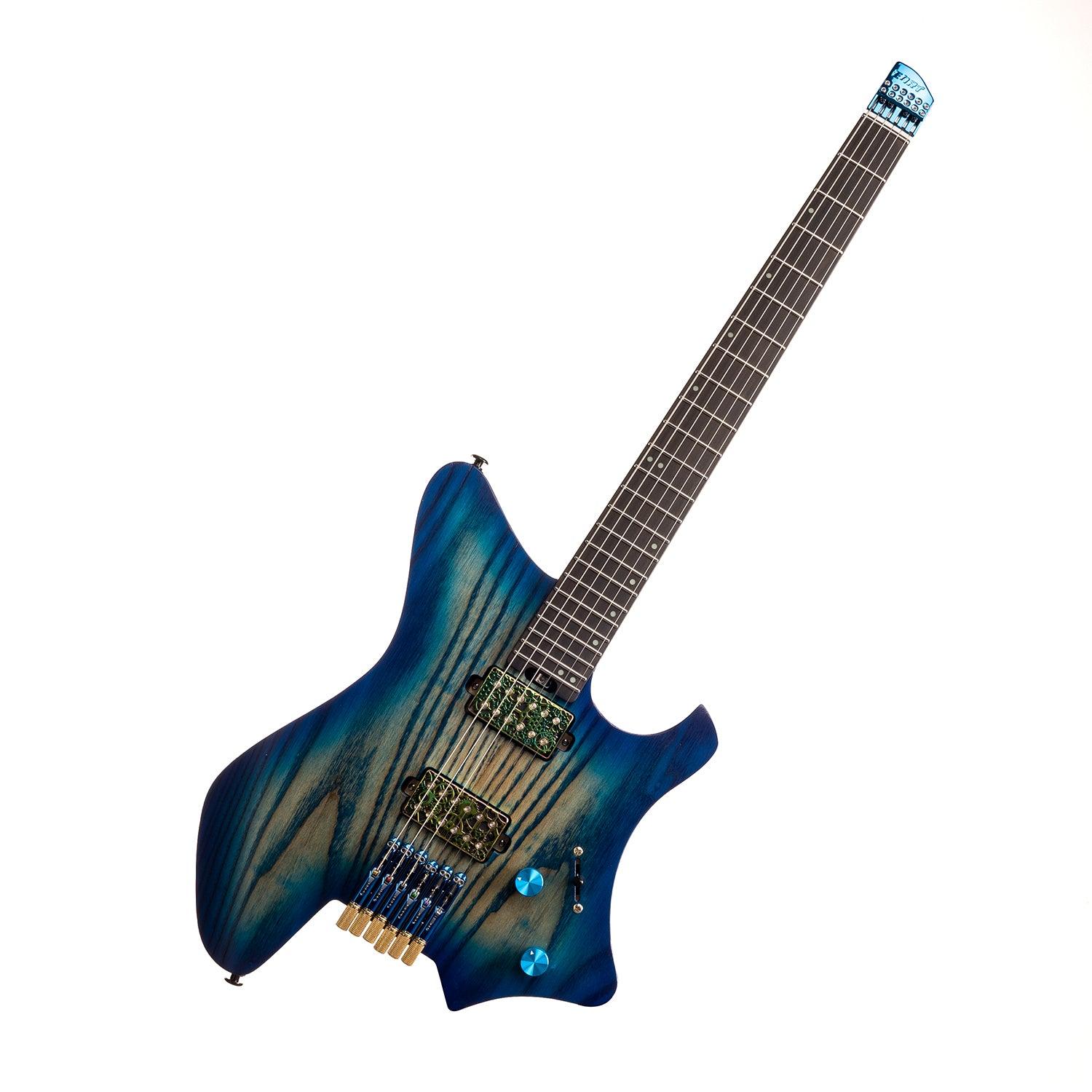 eart_electric_guitar_GW2-PRO-CUSTOM_blue_burst EART Guitars, GW2-PRO-CUSTOM, 6 String Headless Electric Guitar