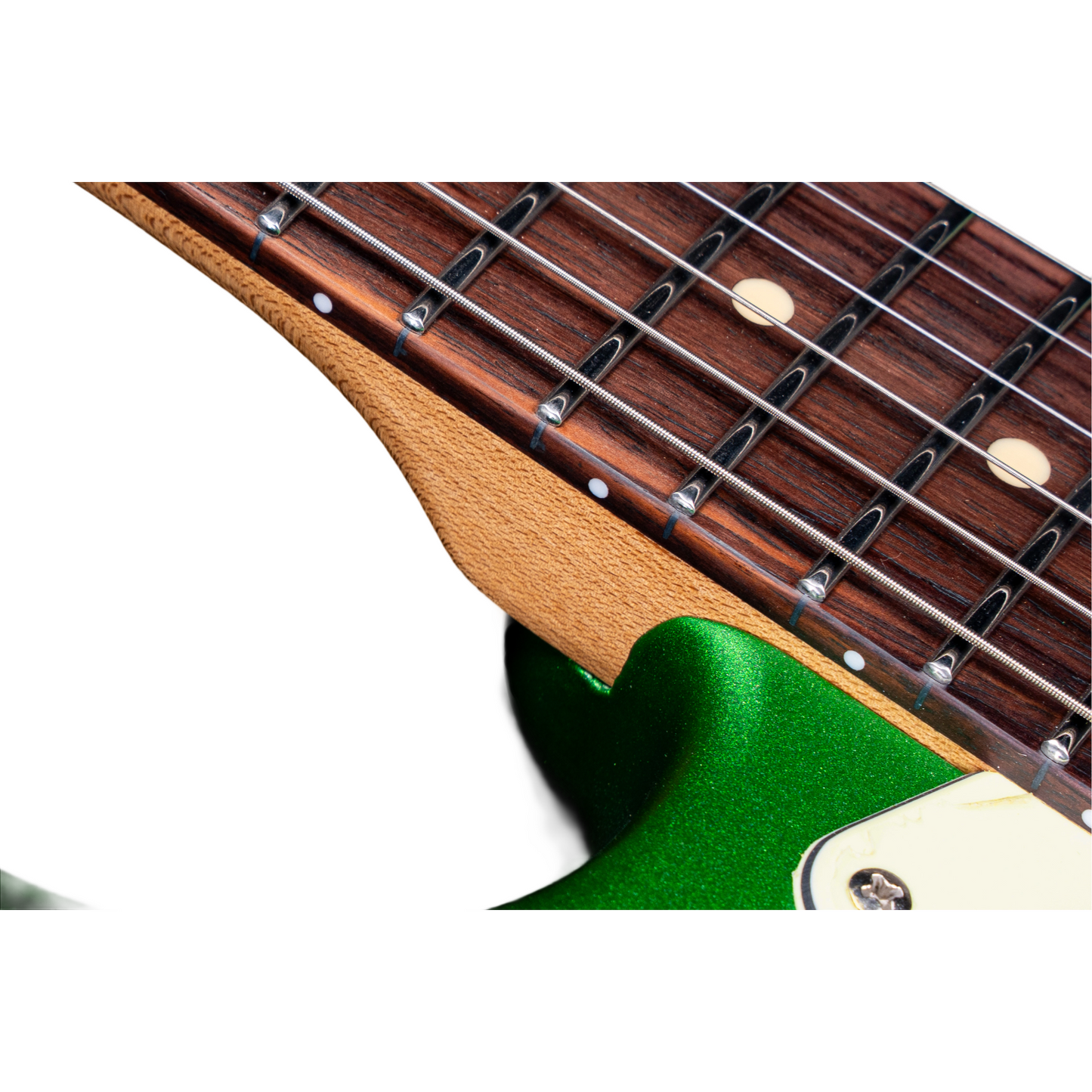 9_5300940c-cd9d-498d-9c35-7611fffcfb0c Eart Guitars, YMX-SG3, SSS Roasted Book-match Mahogany Body Vintage Style Electric Guitar, Pearl Green