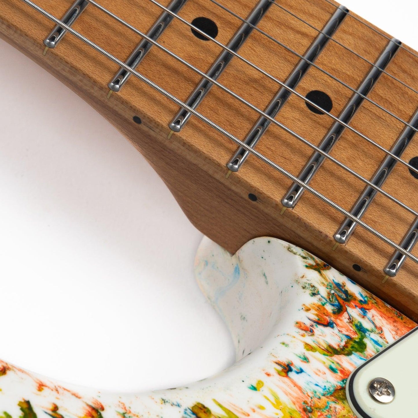 eart_electric_guitar_m-2hla_neck EART Guitars, M-2HLA, for Kids, Handmade Lacquer Art Electric Guitar