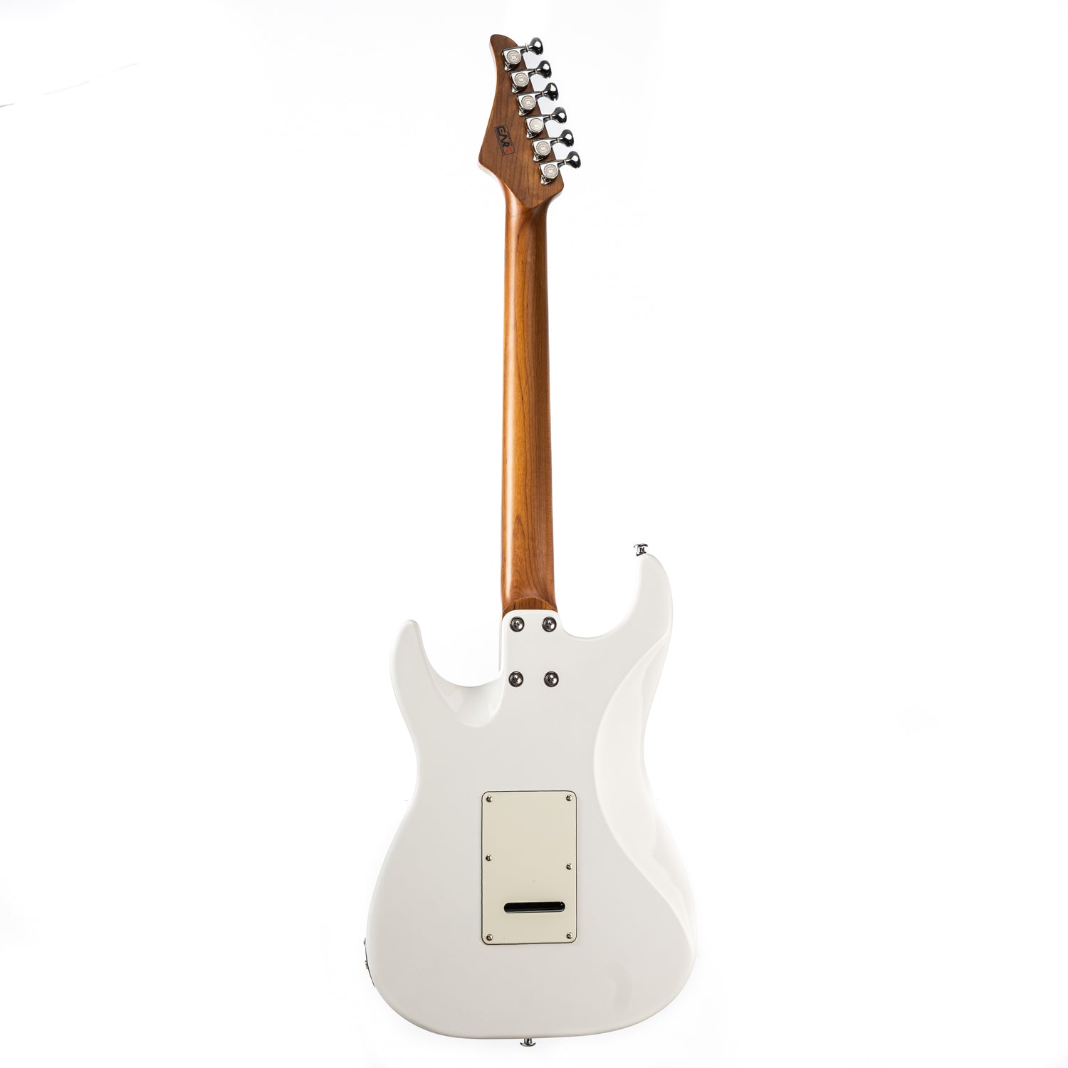 eart_guitar_dmx_9_pearl_white_back EART Guitars, DMX-9, NK-S Standard Shape 2-Point Synchronized Steel Saddle Tremolo Bridge Electric Guitar, Pearl White