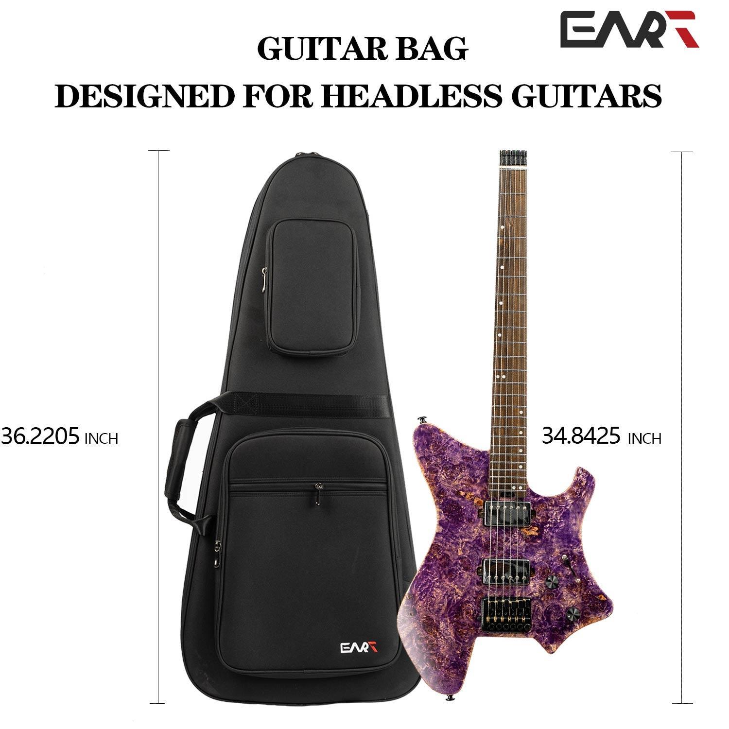 gig_bag_ehkhg_4 EART Guitars, Gig Bag EHKHG Black Bullet Case for Headless Electric Guitars, Black