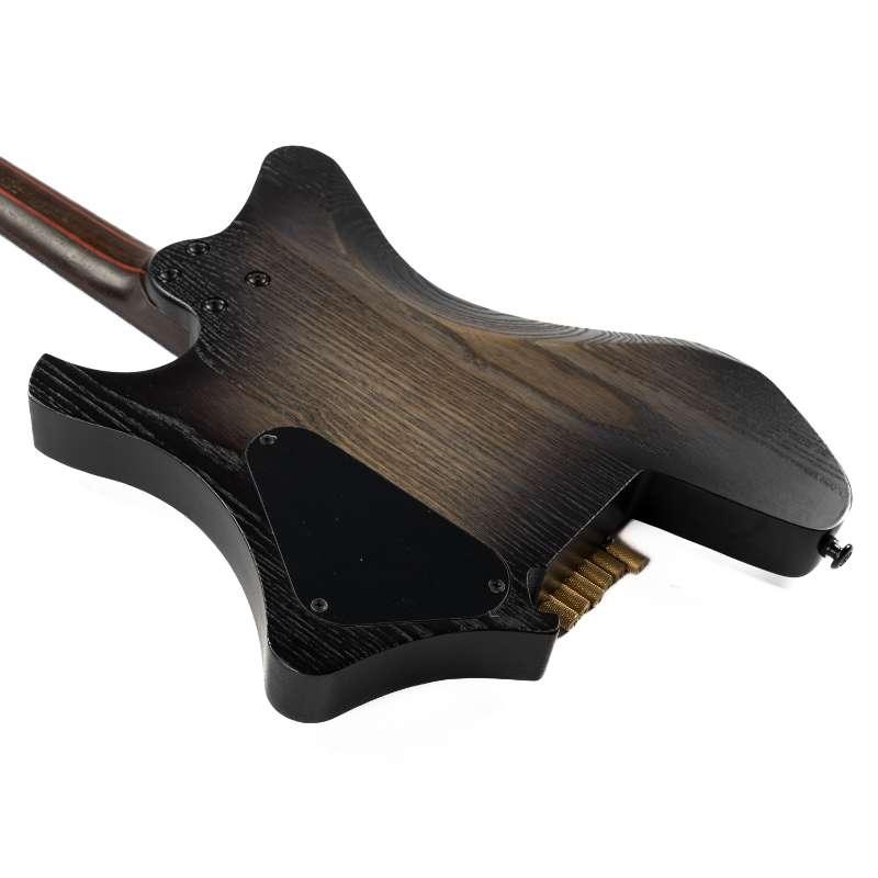 gw2-pro_black_burst_body_back Eart Guitars, GW2-Pro, 6 Strings 57PRO Alnico-V Set Pickups Headless Electric Guitar, Black Burst