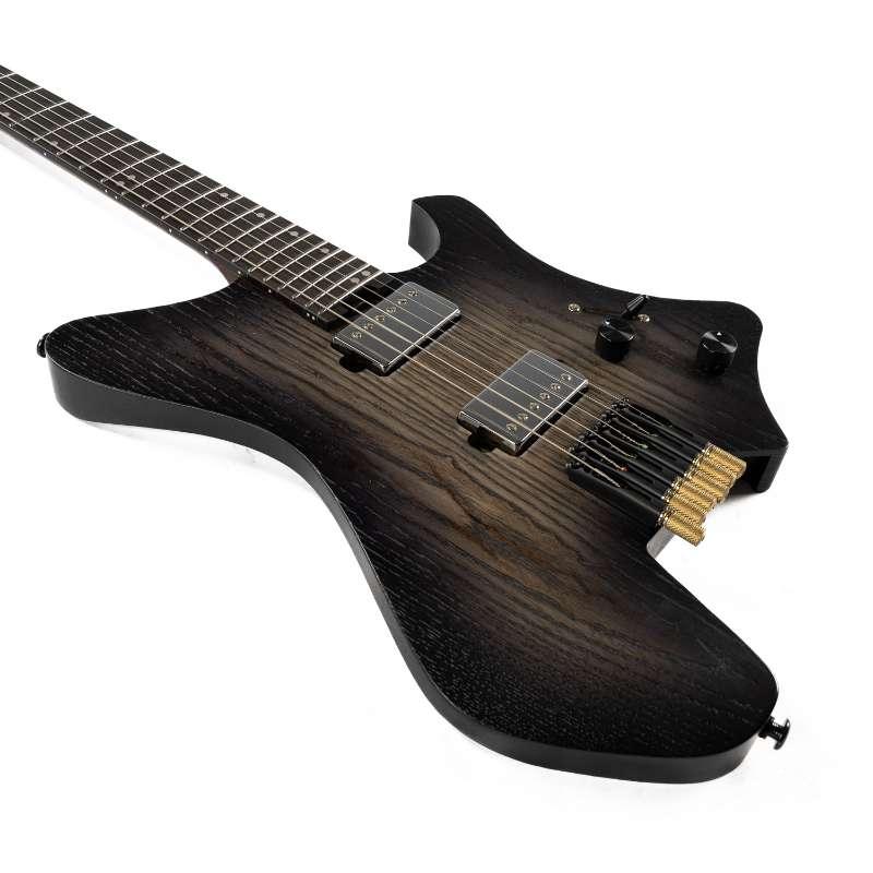 gw2-pro_black_burst_body_front Eart Guitars, GW2-Pro, 6 Strings 57PRO Alnico-V Set Pickups Headless Electric Guitar, Black Burst