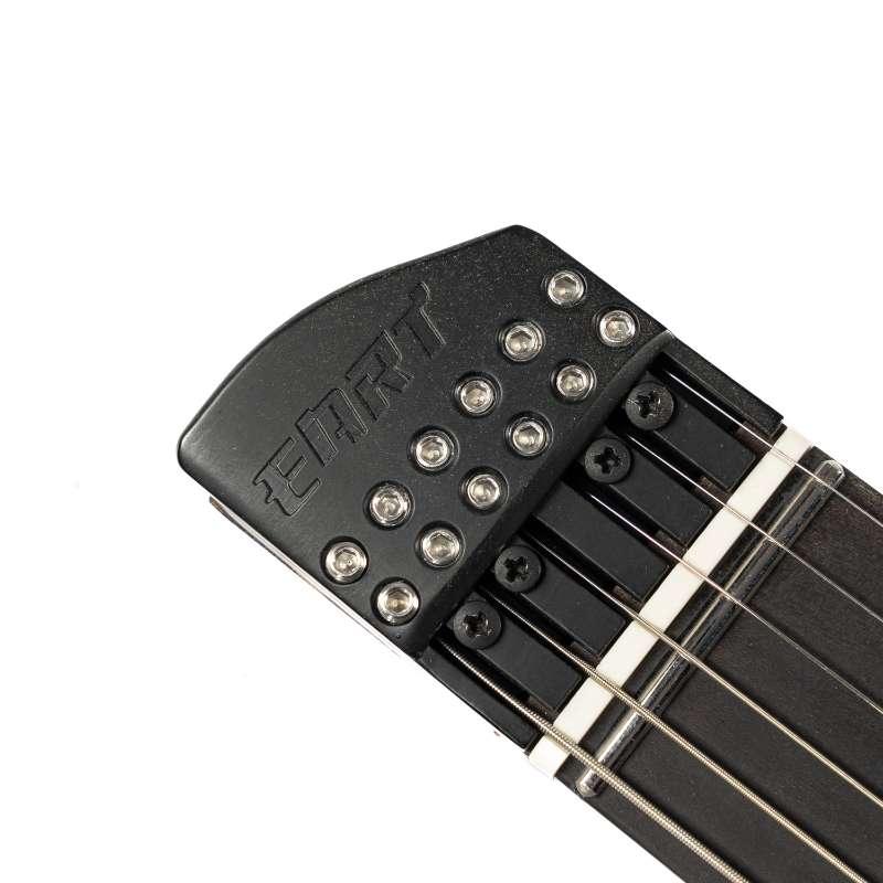gw2-pro_black_burst_headstock_front Eart Guitars, GW2-Pro, 6 Strings 57PRO Alnico-V Set Pickups Headless Electric Guitar, Black Burst