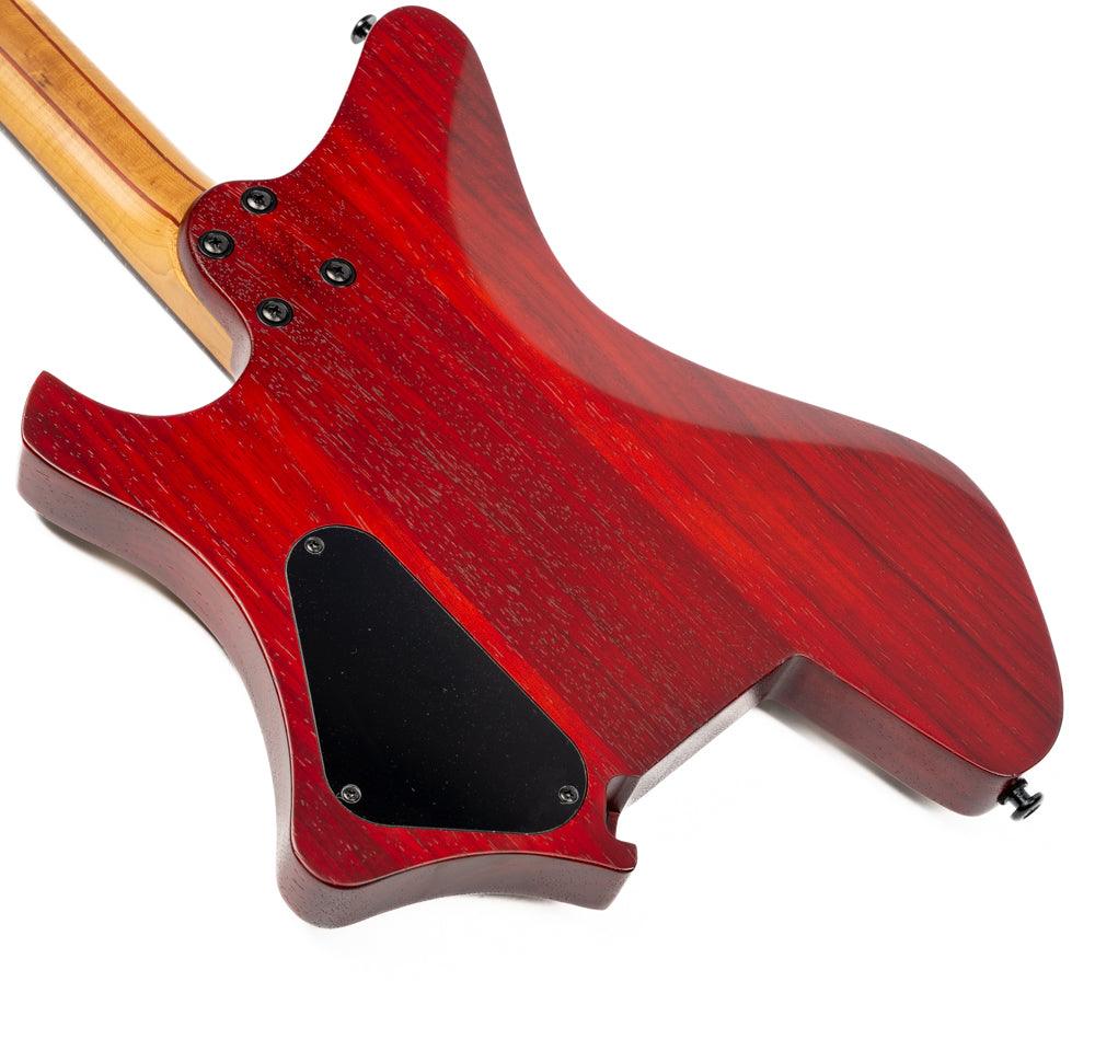 gw2_black_body_back Eart Guitars, GW2 Headless Solid Body Electric Guitar, Right Handed, Compound U To C Shape Neck, Black