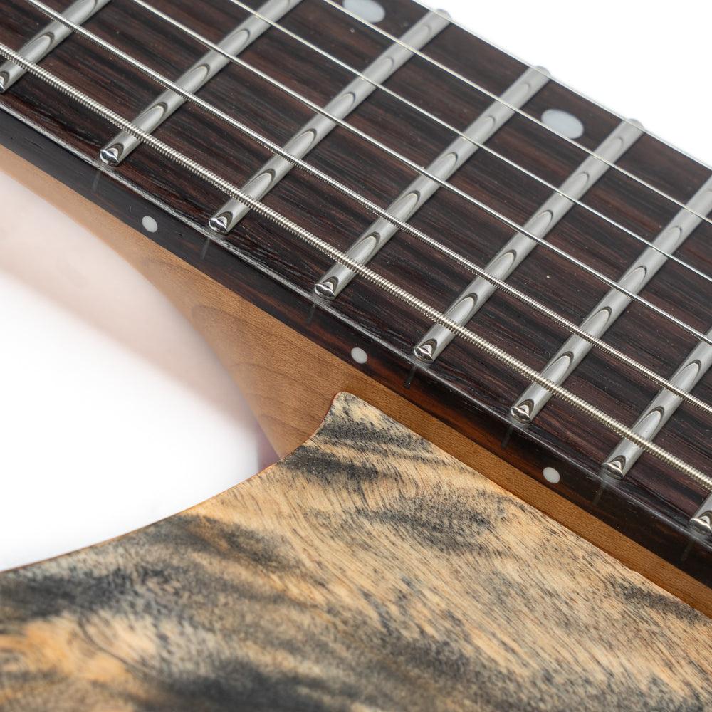 gw2_black_neck Eart Guitars, GW2 Headless Solid Body Electric Guitar, Right Handed, Compound U To C Shape Neck, Black