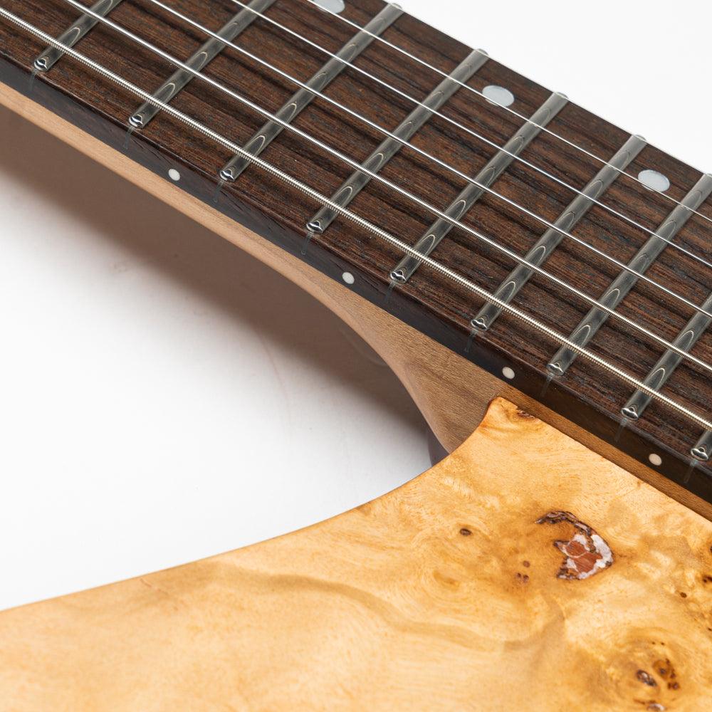 gw2_natural_neck Eart Guitars, GW2 Headless Electric Guitars, Solid Right Handed W2 Model, 3-Way Switch,1 Tone,1 Volume, Natural