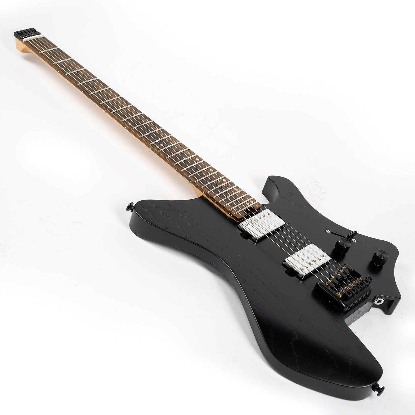 gw2_nbk_front Eart Guitars, GW2 Headless Electric Guitar, Right Handed, Roasted Padauk+Poplar Burl Body, NBK
