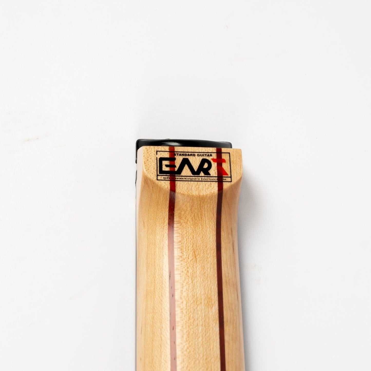 gw2_nbk_headstock_back Eart Guitars, GW2 Headless Electric Guitar, Right Handed, Roasted Padauk+Poplar Burl Body, NBK