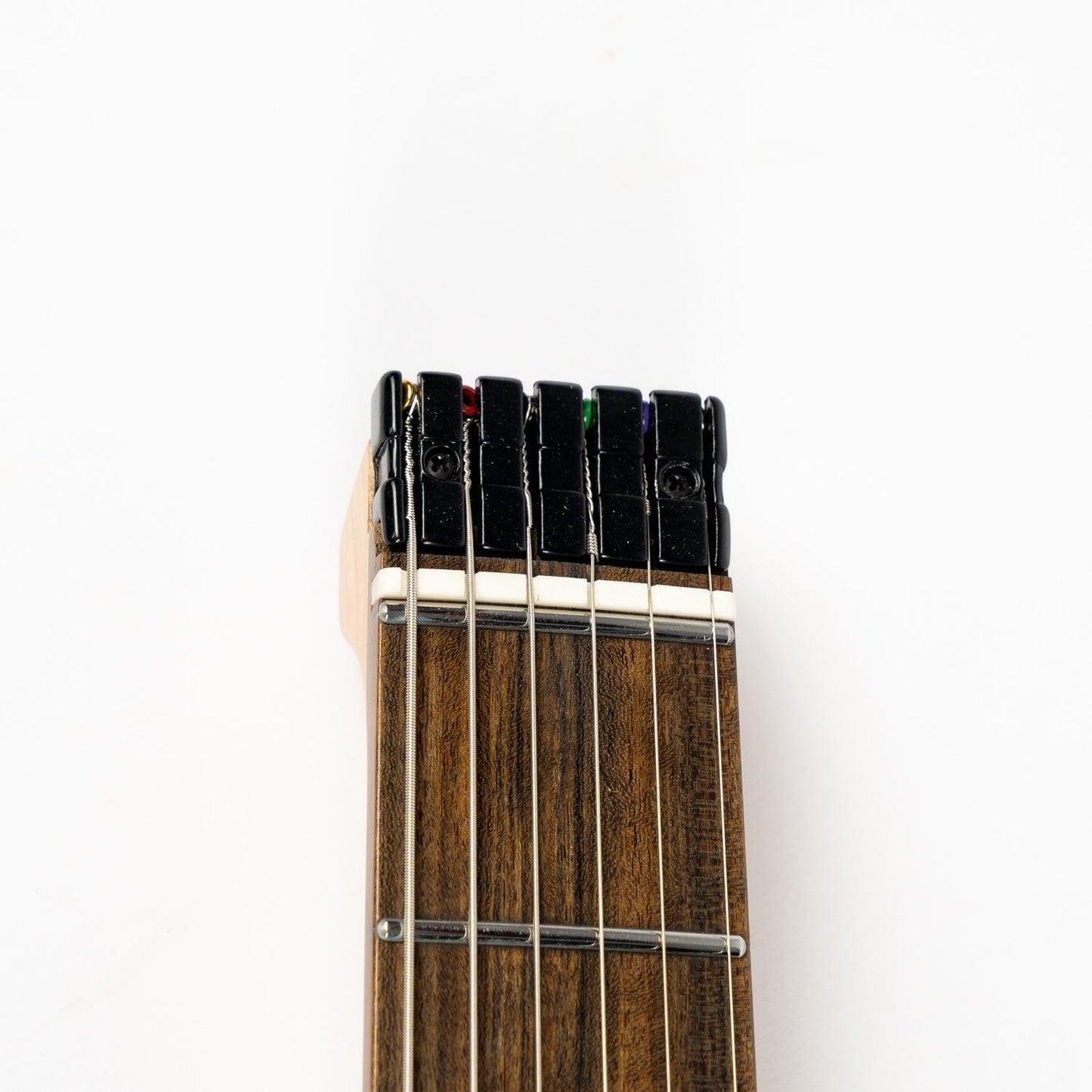 gw2_nbk_headstock_front Eart Guitars, GW2 Headless Electric Guitar, Right Handed, Roasted Padauk+Poplar Burl Body, NBK