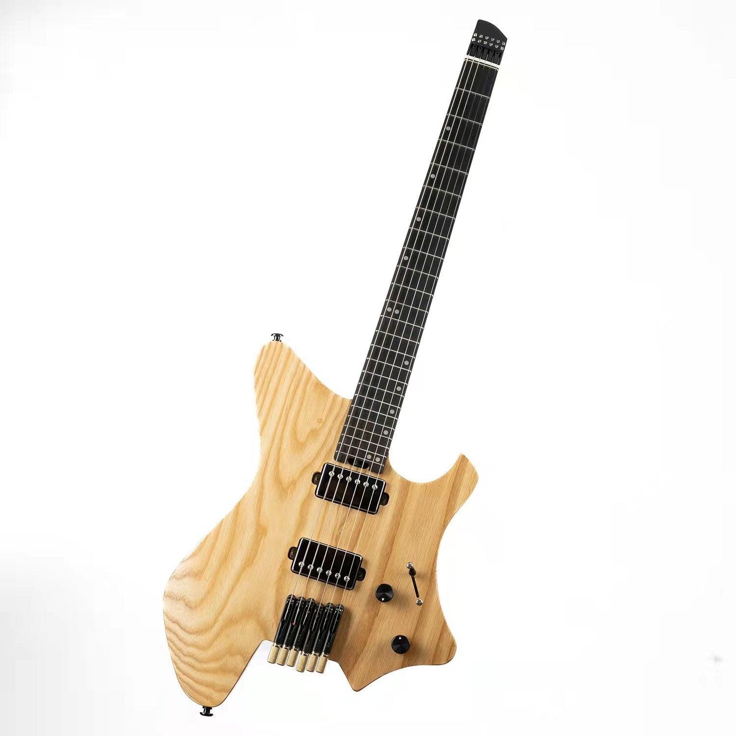 gw2_pro_natural_main Eart Guitars, GW2-Pro, Roasted Ash Body Headless 3-Way Switch,1 Tone,1 Volume Electric Guitar, Natural