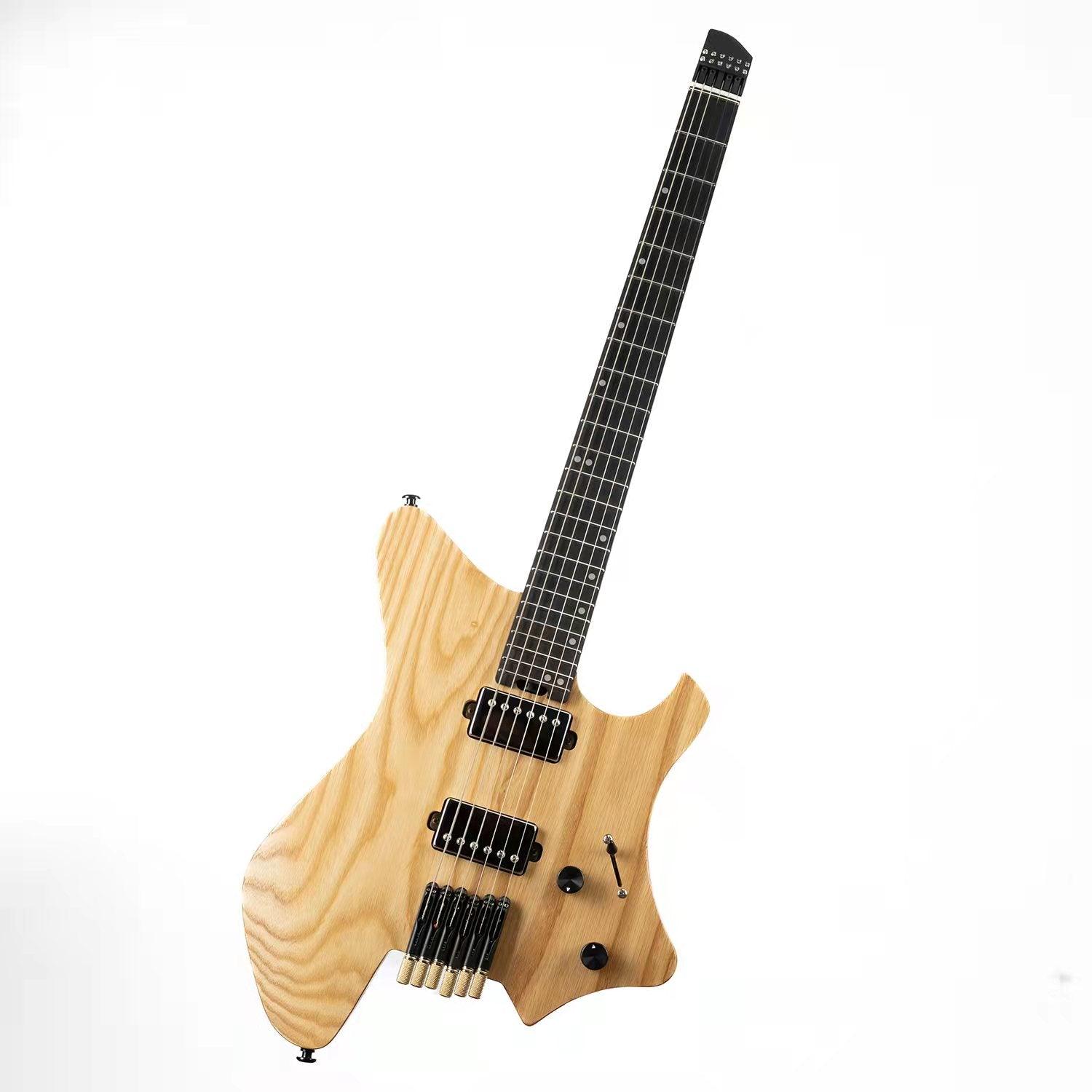 gw2_pro_natural_main Eart Guitars, GW2-Pro, Roasted Ash Body Headless 3-Way Switch,1 Tone,1 Volume Electric Guitar, Natural