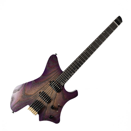 gw2_pro_purple_burst_main Eart Guitars, GW2-Pro, Headless Compound U To C Shape Neck Electric Guitar, Purple Burst