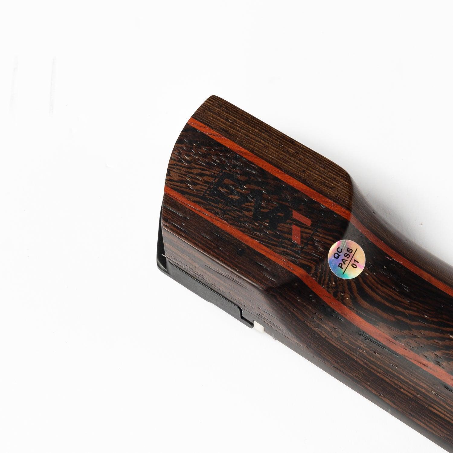 gw2_pro_red_burst_headstock_back Eart Guitars, GW2-Pro, Right Handed Headless 6 String Fixed Bridge Electric Guitar, Red Burst