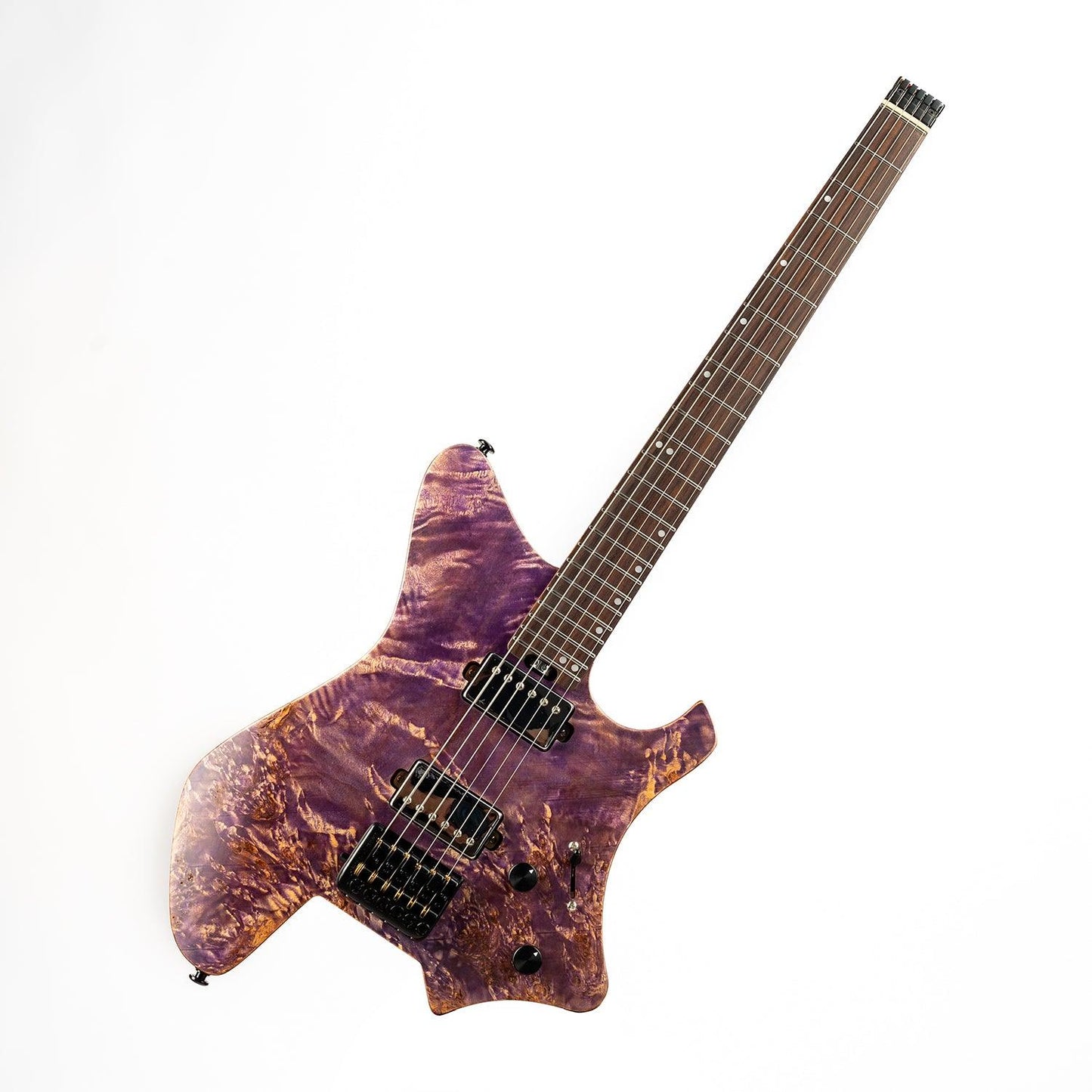 gw2_purple_front Eart Guitars, GW2 Solid Body Headless Electric Guitars, Right Handed Model Satin Finish , Purple