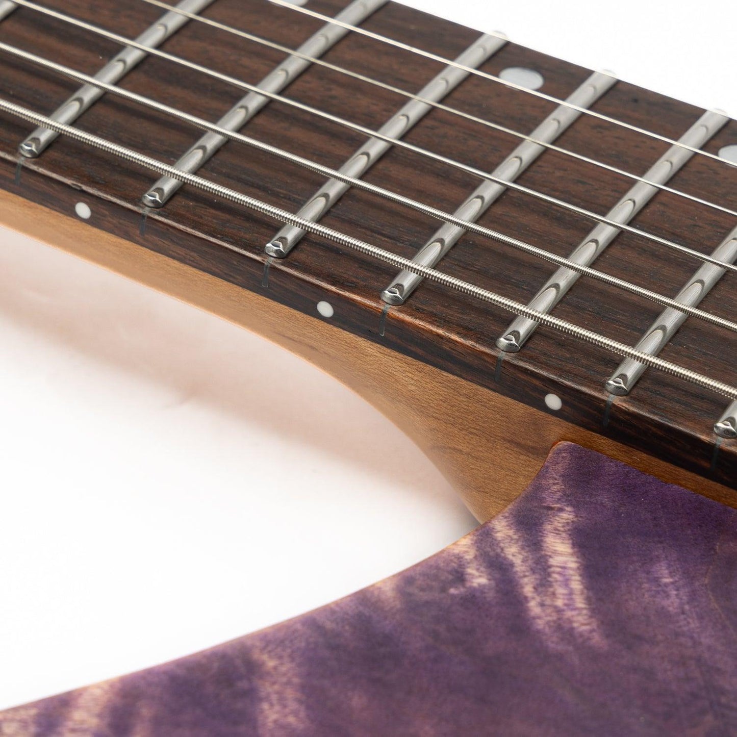 gw2_purple_neck Eart Guitars, GW2 Solid Body Headless Electric Guitars, Right Handed Model Satin Finish , Purple