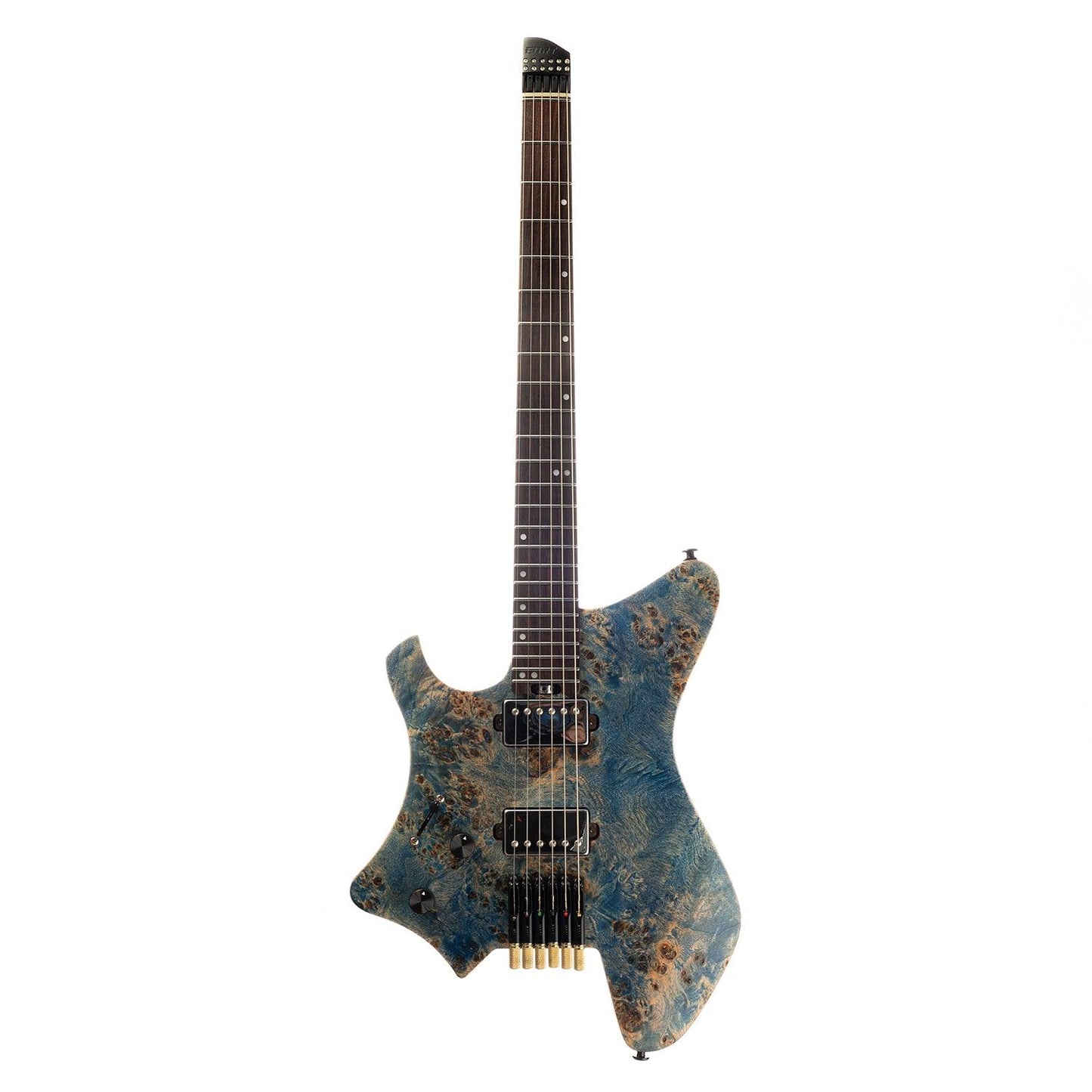 gw2l_blue_front Eart Guitars, GW2L, Left Handed Model Headless Electric Guitars, with Gig bag EHKHG, Blue