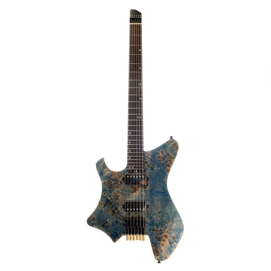 gw2l_blue_front Eart Guitars, GW2L, Left Handed Model Headless Electric Guitars, with Gig bag EHKHG, Blue