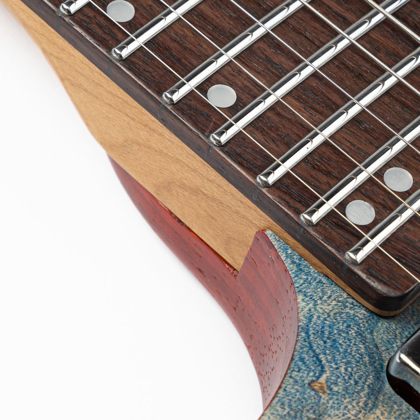 gw2l_blue_neck Eart Guitars, GW2L, Left Handed Model Headless Electric Guitars, with Gig bag EHKHG, Blue