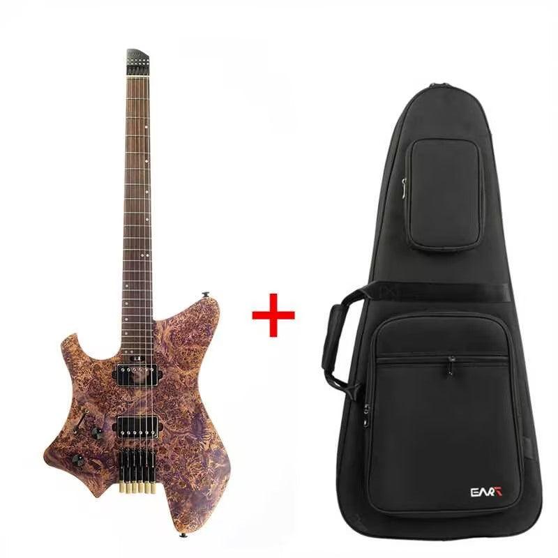 gw2l_purple_with_gig_bag_main_6dc30149-ccc4-41b2-ab4b-b8982268ff53 Eart Guitars, GW2L, Left Handed Headless Double Locking Fixed Bridge Electric Guitar, with Gig bag, Purple