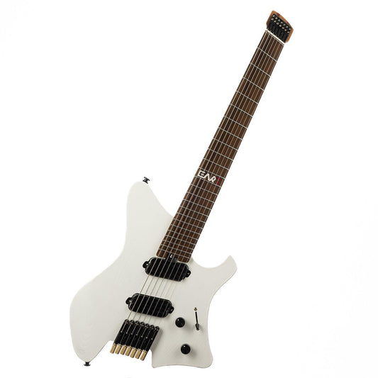 gw_7f_white_front EART Guitars, GW-7F, 7 String Headless Shape Guitar, Right Electric Guitar, White