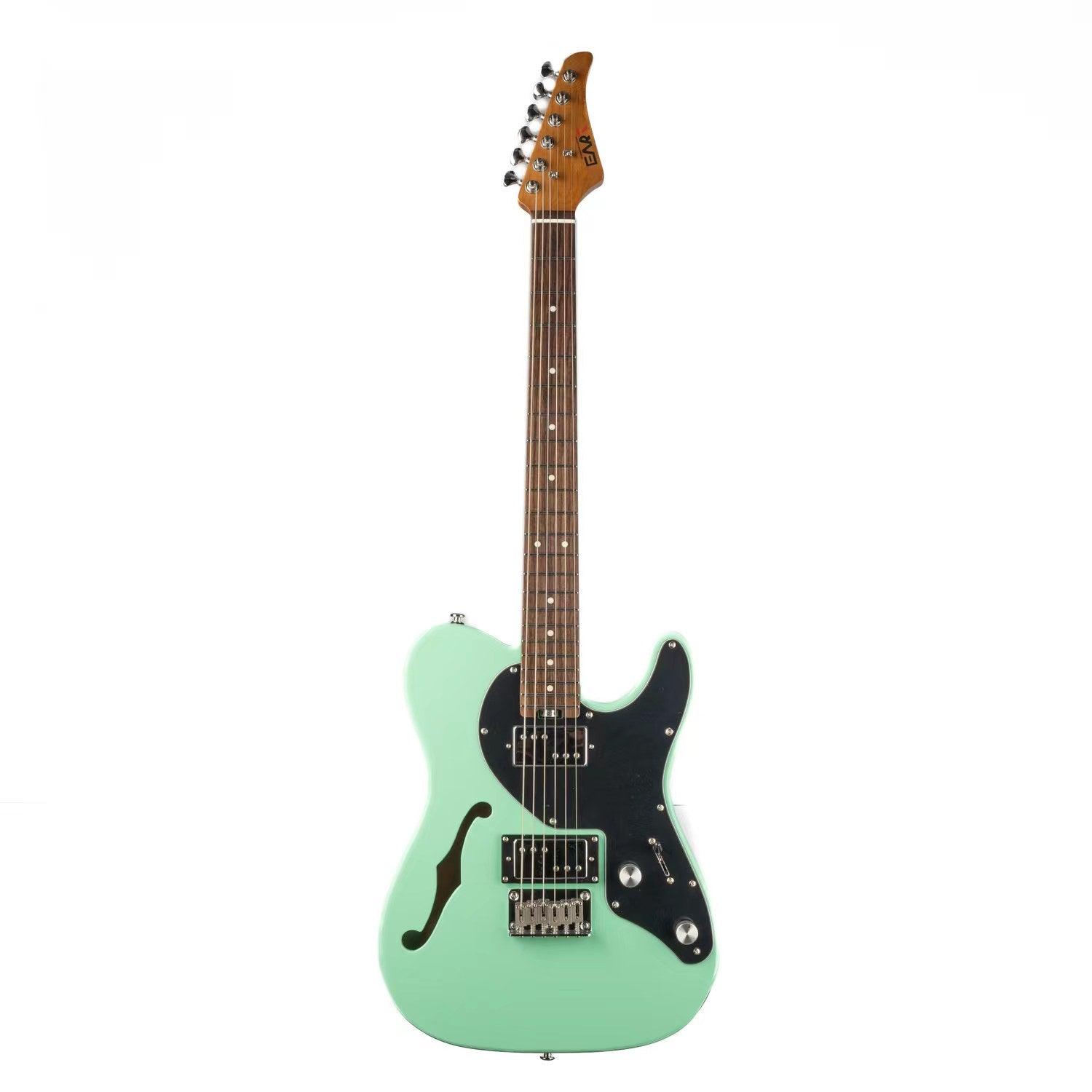 lp3_e-tt2_green_front Eart Guitars, E-TT2, Semi Hollow Body Electric Guitars Humbucker Pickups Fixed Bridge LP3, Surf Green