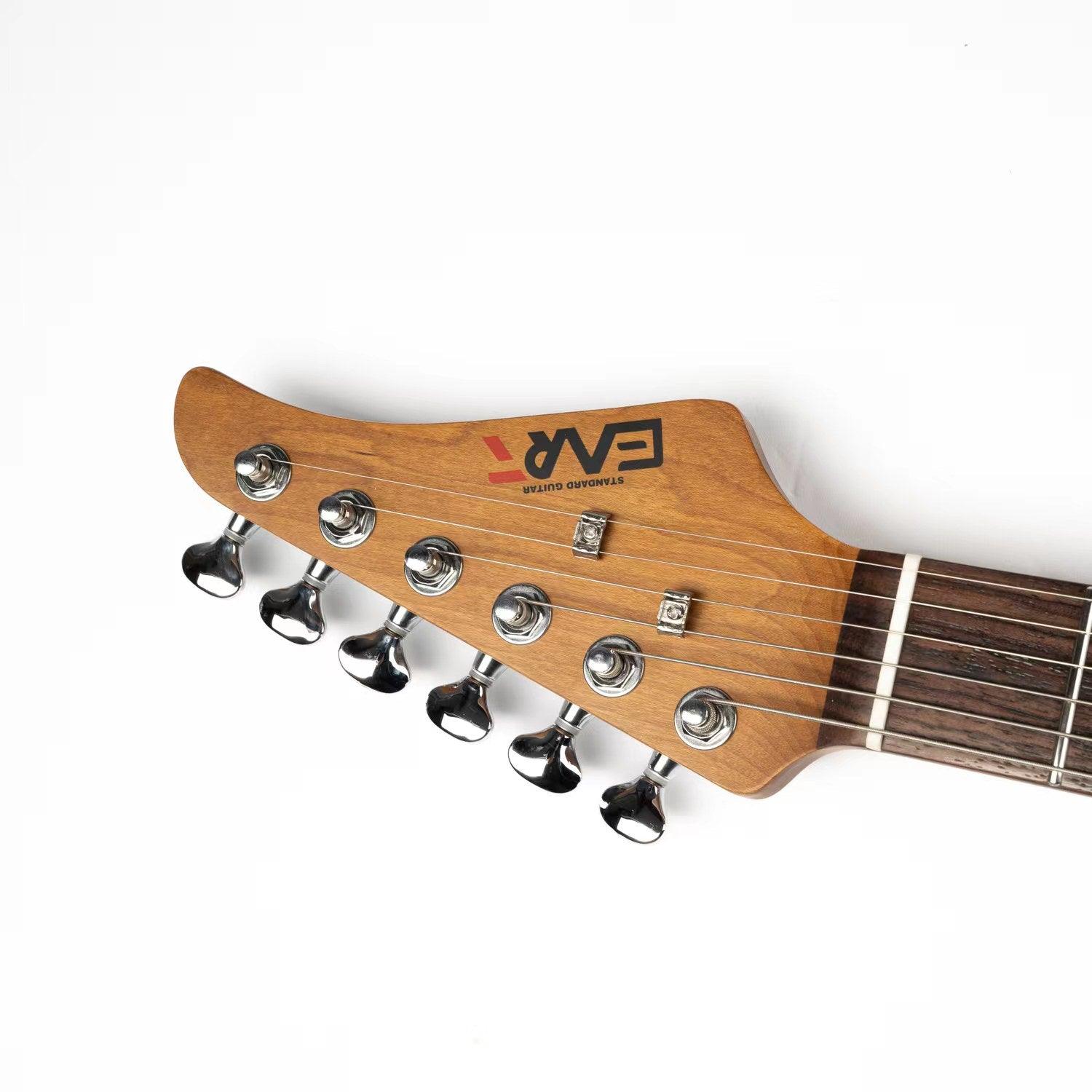 lp3_e-tt2_green_headstock_front Eart Guitars, E-TT2, Semi Hollow Body Electric Guitars Humbucker Pickups Fixed Bridge LP3, Surf Green