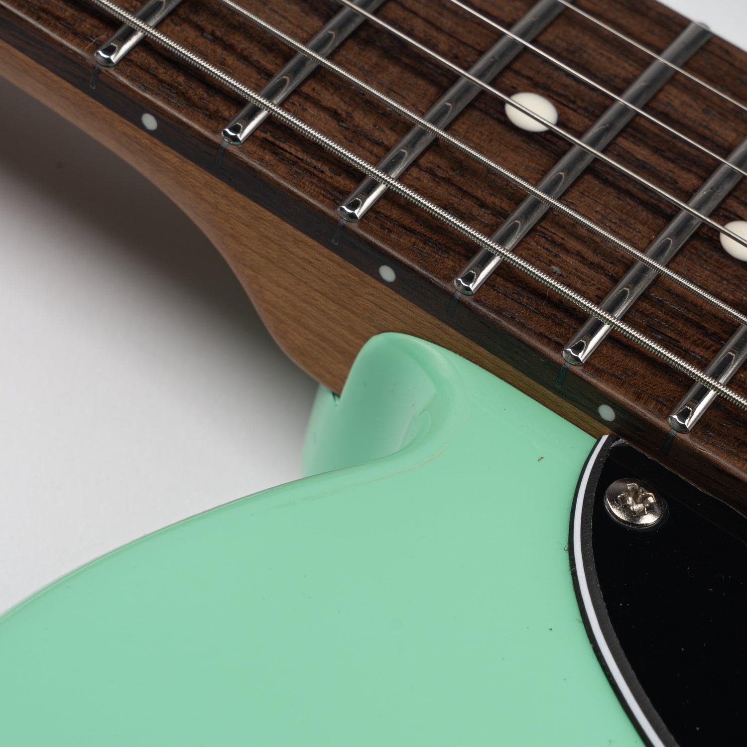 lp3_e-tt2_green_neck Eart Guitars, E-TT2, Semi Hollow Body Electric Guitars Humbucker Pickups Fixed Bridge LP3, Surf Green