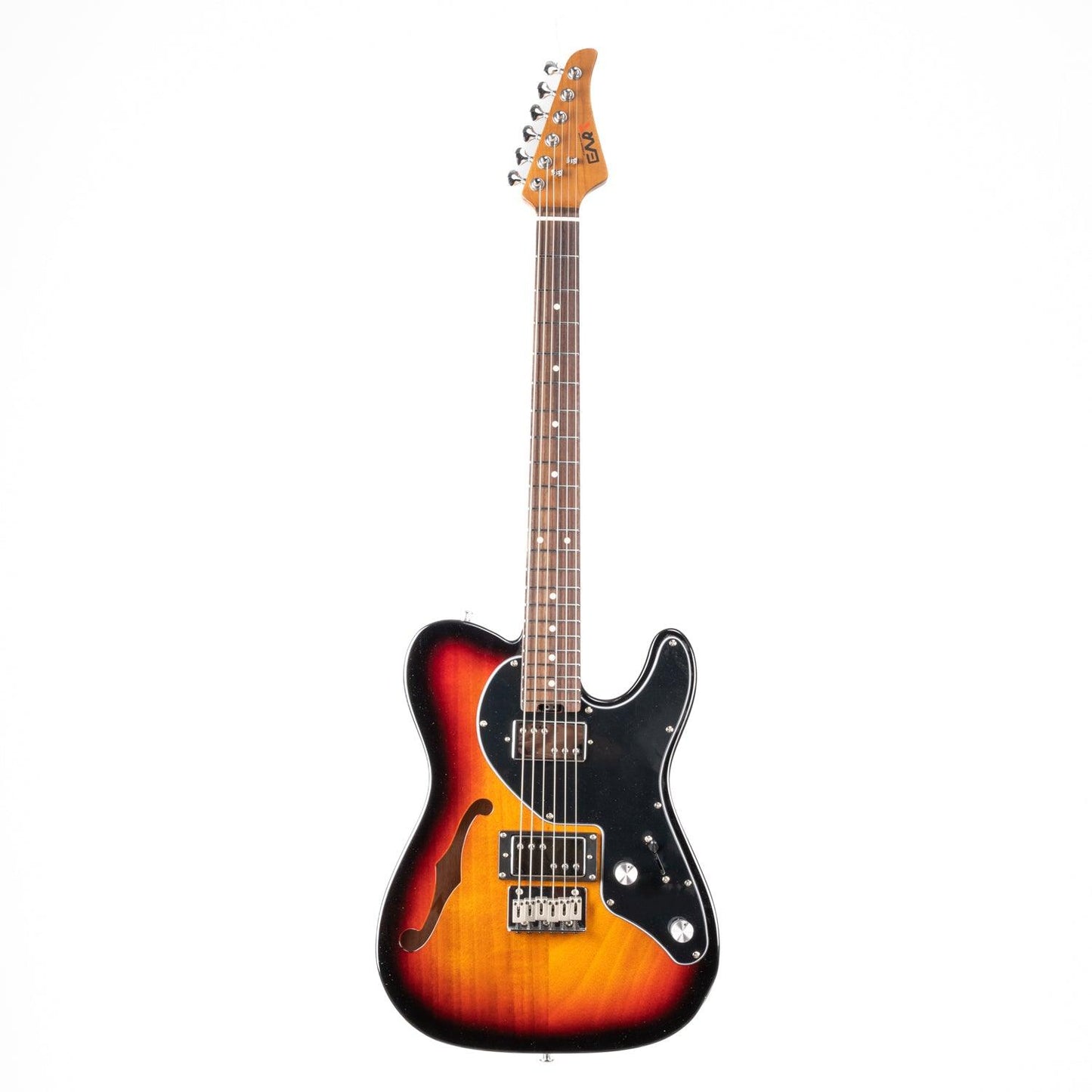 lp3_e-tt2_sunburst_front Eart Guitars, E-TT2 Semi Hollow Body Electric Guitars Humbucker Pickups Fixed Bridge LP3, Sunburst