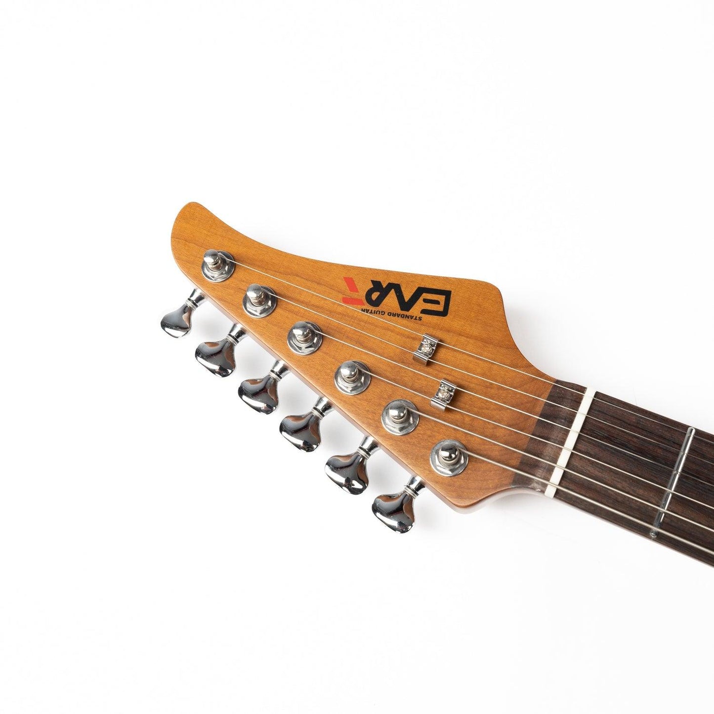 lp3_e-tt2_sunburst_headstock_front Eart Guitars, E-TT2 Semi Hollow Body Electric Guitars Humbucker Pickups Fixed Bridge LP3, Sunburst