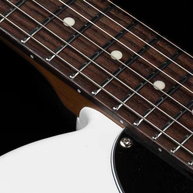 lp3_e-tt2_white_neck Eart Guitars, E-TT2, Semi Hollow Body Electric Guitars Humbucker Pickups Fixed Bridge LP3, White