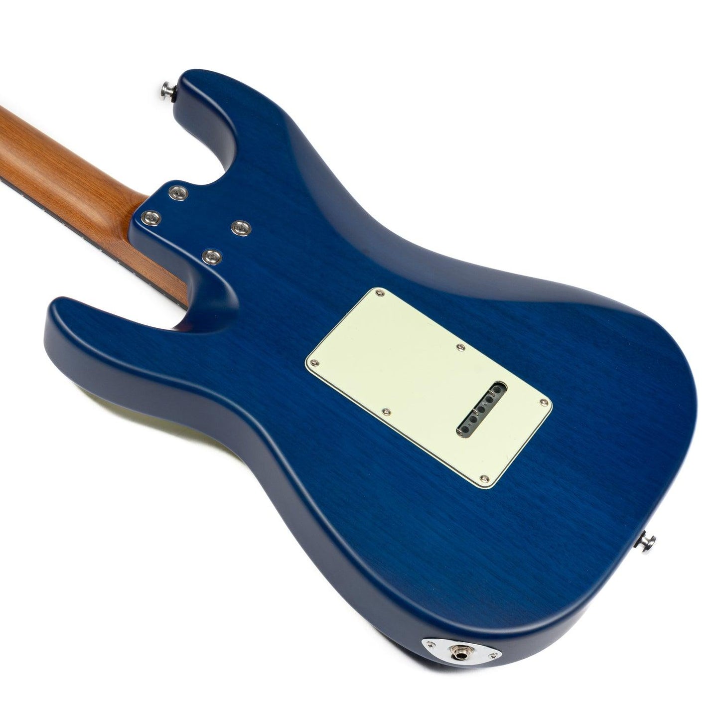 mmexport1686556918201_1 Eart Guitars, YMX-SG3, Roasted Bookmatch Mahogany Body SSS Vintage Style Electric Guitar, Blue