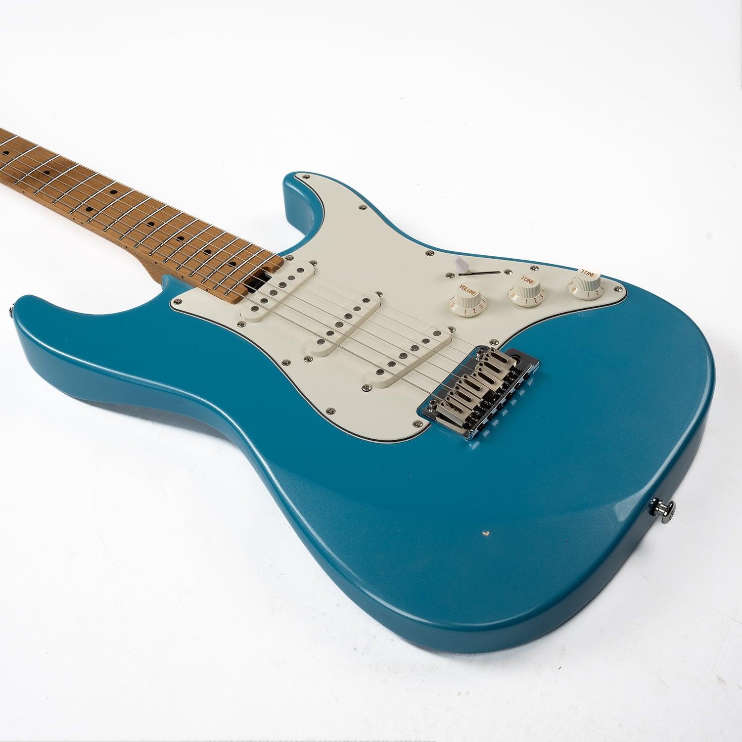 nk-vs60_blue_body_front Eart Guitars, NK-VS60, 2-Point Synchronized Tremolo Bridge Alnico V Pickups Classic Electric Guitars, Pearl blue