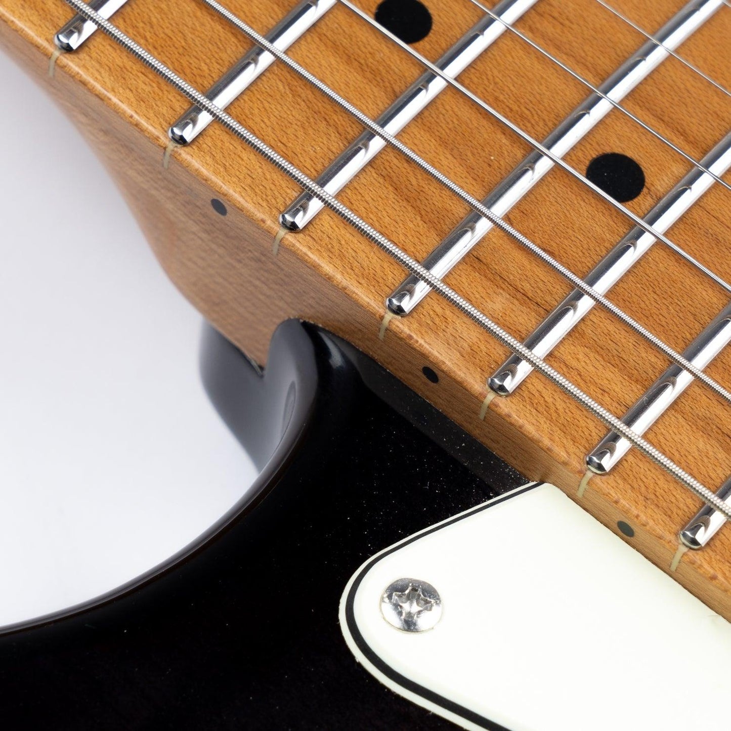nk_c3_black_neck Eart Guitars, NK-C3N, Modern Roasted Bookmatch Mahogany+Flame Maple Body Electric Guitar, Black