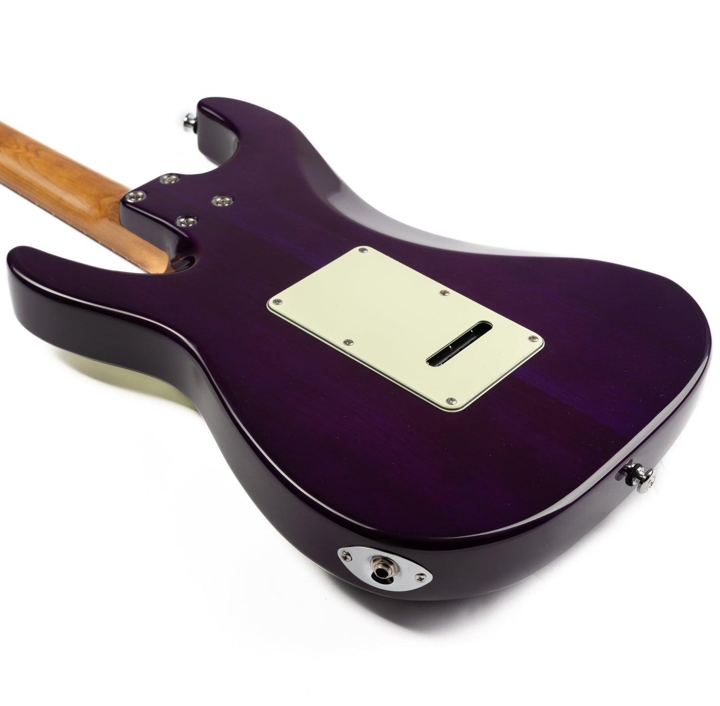 nk_c3_purple_body_back Eart Guitars, NK-C3N, Roasted Bookmatch Mahogany+Flame Maple Body Modern Electric Guitar, Purple