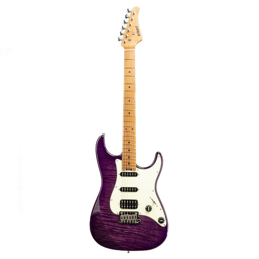 nk_c3_purple_main Eart Guitars, NK-C3N, Roasted Bookmatch Mahogany+Flame Maple Body Modern Electric Guitar, Purple