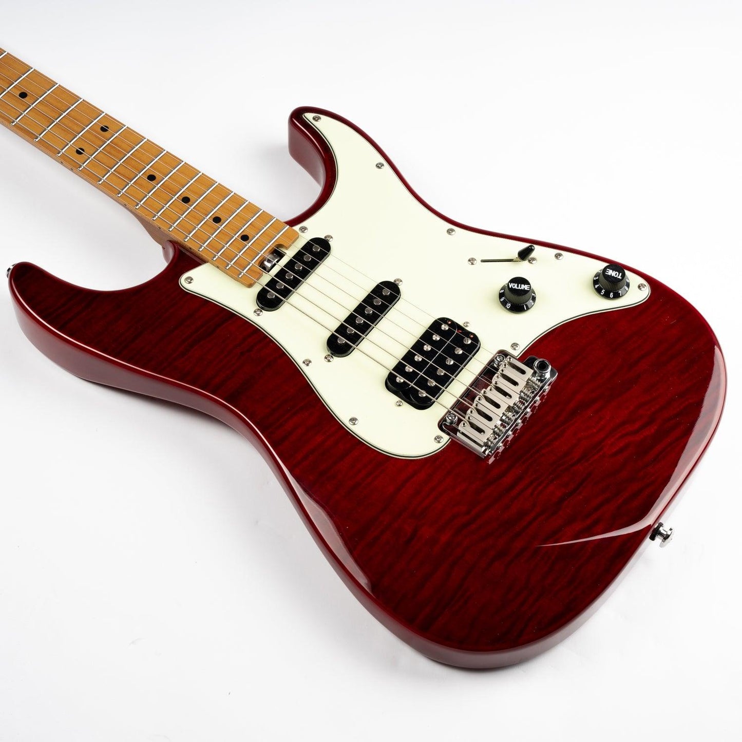 nk_c3_red_body_front Eart Guitars, NK-C3N, 2-Point Synchronized Tremolo bRIDGE Electric Guitar, Red