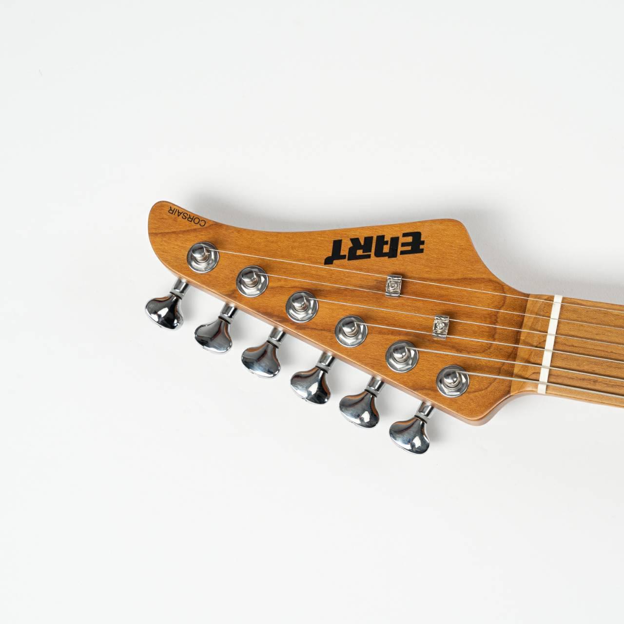 nkc1_brown_headstock_front Eart Guitars, NK-C1(N), Single Coil Pickups, 3-saddle Bridge Electric Guitar, Brown