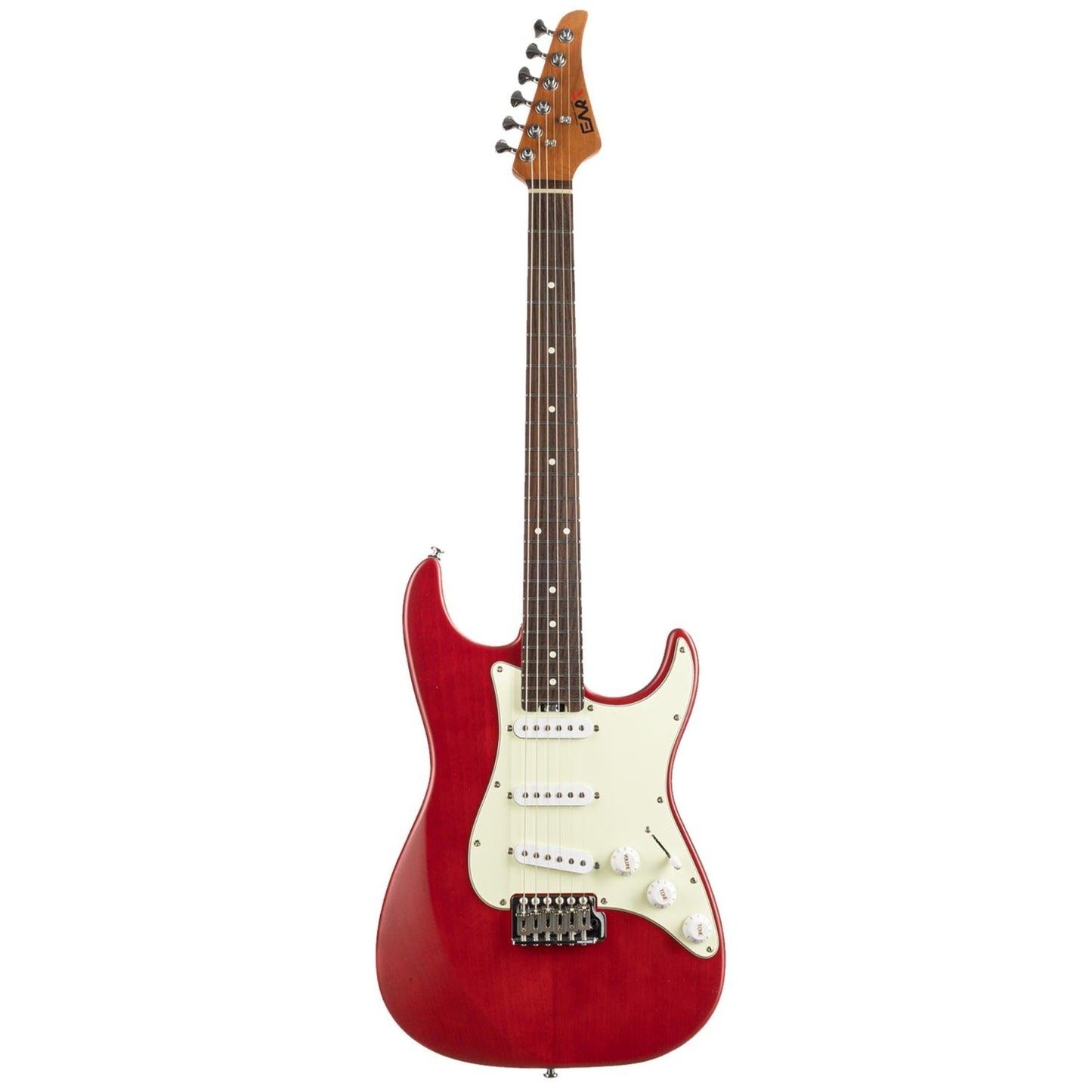 sss_29ce927f-1dbb-4da4-8486-fc152ddeb85d Eart Guitars, YMX-SG3, 6-Point Synchronized Tremolo SSS Vintage Style Electric Guitar, Red