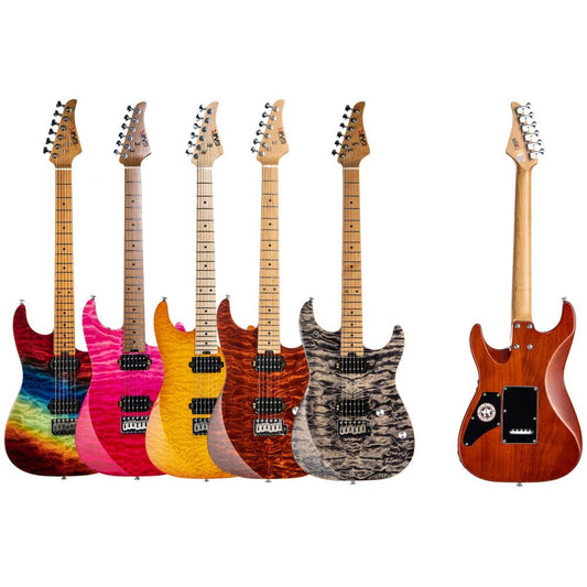 013 Eart Guitars, E-3S, Modern HH Pickups Roasted Mahogany Electric Guitars