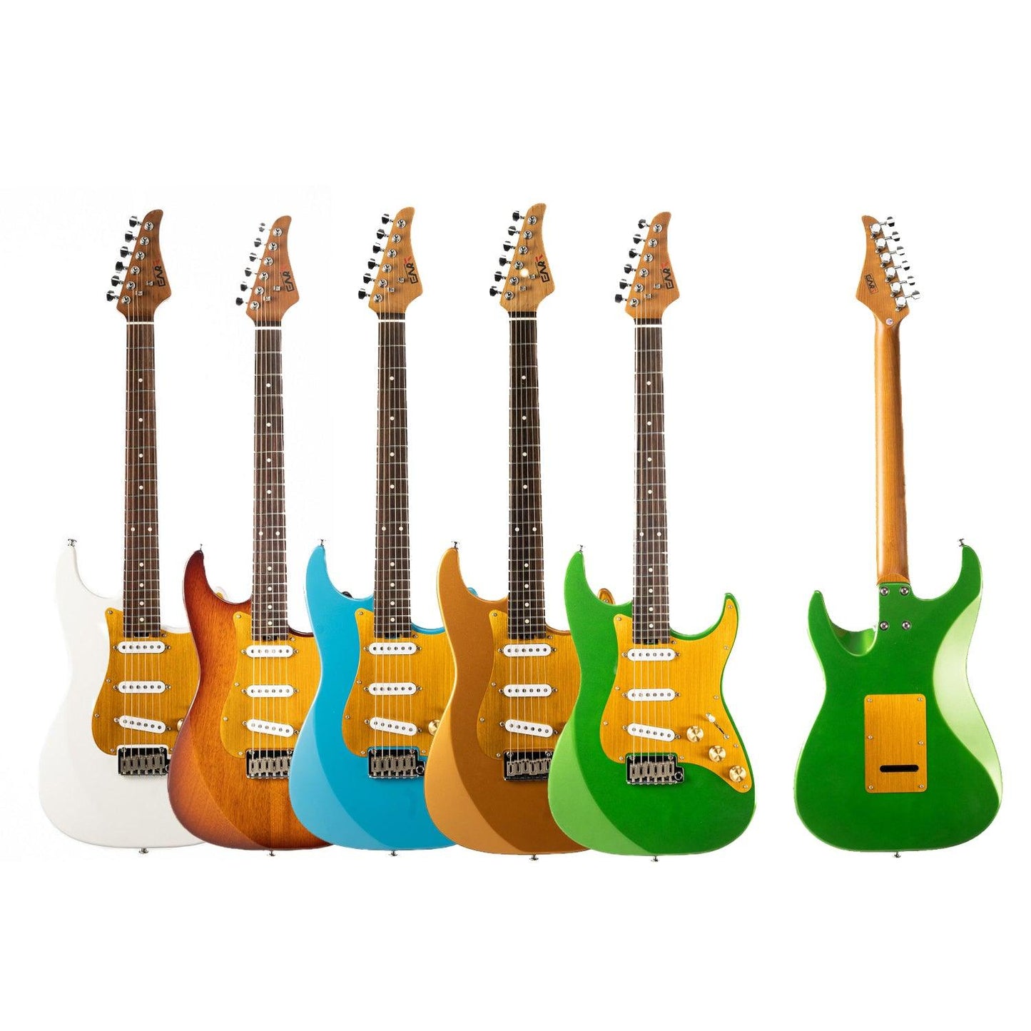 111_1_1 EART Guitars, Rocking-65, Electric Guitar, Roasted Maple Neck, Modern 2-Point Synchronized Tremolo