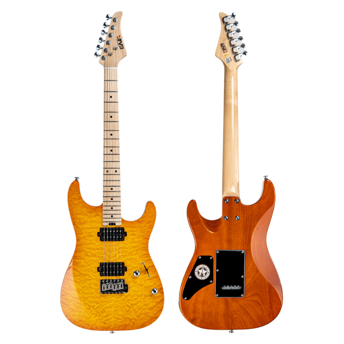 EART_electric_guitar_E-3S_orange Eart Guitars, E-3S, Modern HH Pickups Roasted Mahogany Electric Guitars