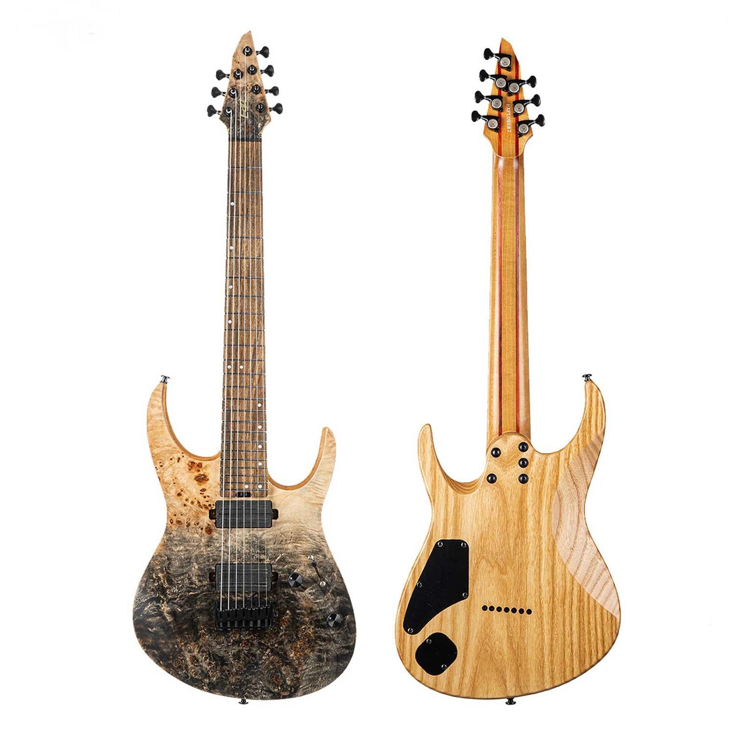 EART_electric_guitar_H7_explorer_black_faded Eart Guitars, H7S Model, Heavy Metal 7 Strings Electric Guitars