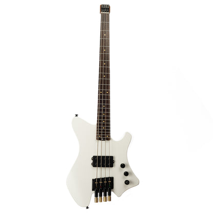 EART Guitars. BW-4 Roasted Bookmatch Mahogany Body 4 Strings Bass, Black, White