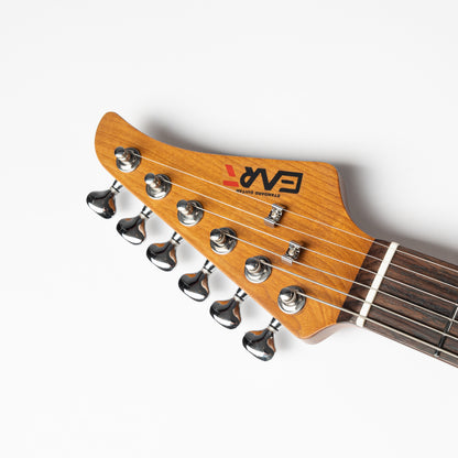EART Guitars, DMX-9, NK-S Standard Shape 2-Point Synchronized Steel Saddle Tremolo Bridge Electric Guitar, Pearl Green
