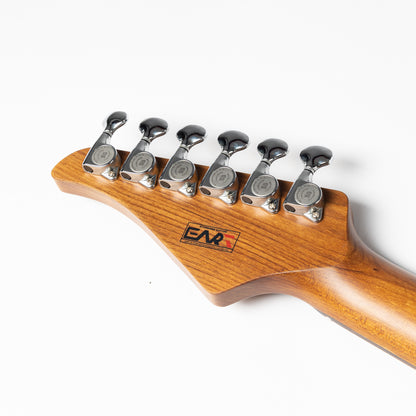 EART Guitars, DMX-9, NK-S Standard Shape 2-Point Synchronized Steel Saddle Tremolo Bridge Electric Guitar, Pearl Green