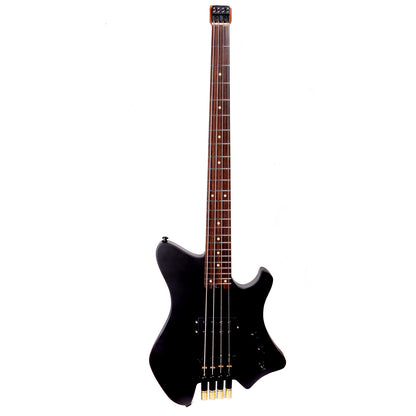 EART Guitars. BW-4 Roasted Bookmatch Mahogany Body 4 Strings Bass, Black, White - EART-GUITAR